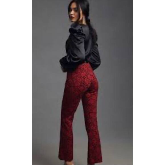 Philosophy Red and Black Floral Kick Flair Pant - XS - Picture 1 of 7